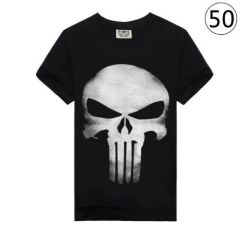 3D Skull Printed Black T-Shirt Men 